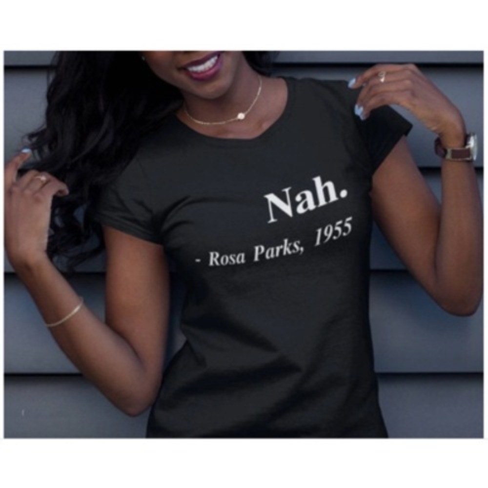 Gildan Ultra Cotton Nah Rosa Parks 1955 Graphic Tee Black XS Women‎ Short Sleeve